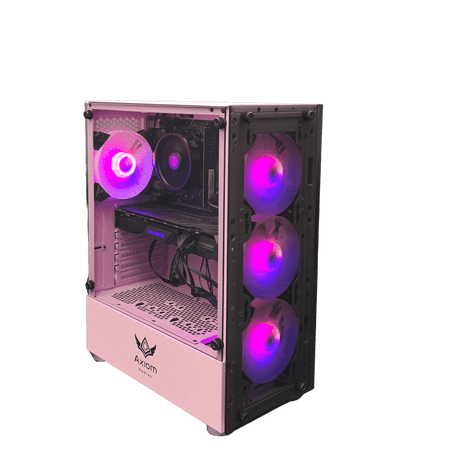 Axiom Gaming Desktop, AMD Ryzen 5, 16GB RAM, 512GB SSD, Nvidia GTX 1070, Windows 11, Pink