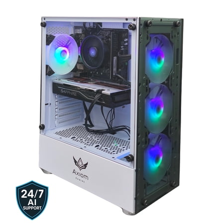 Axiom Gaming® Starlight Gaming PC – AMD Ryzen 5, 16GB DDR4, 512GB SSD, RX 580, WiFi, Windows 11 Home
