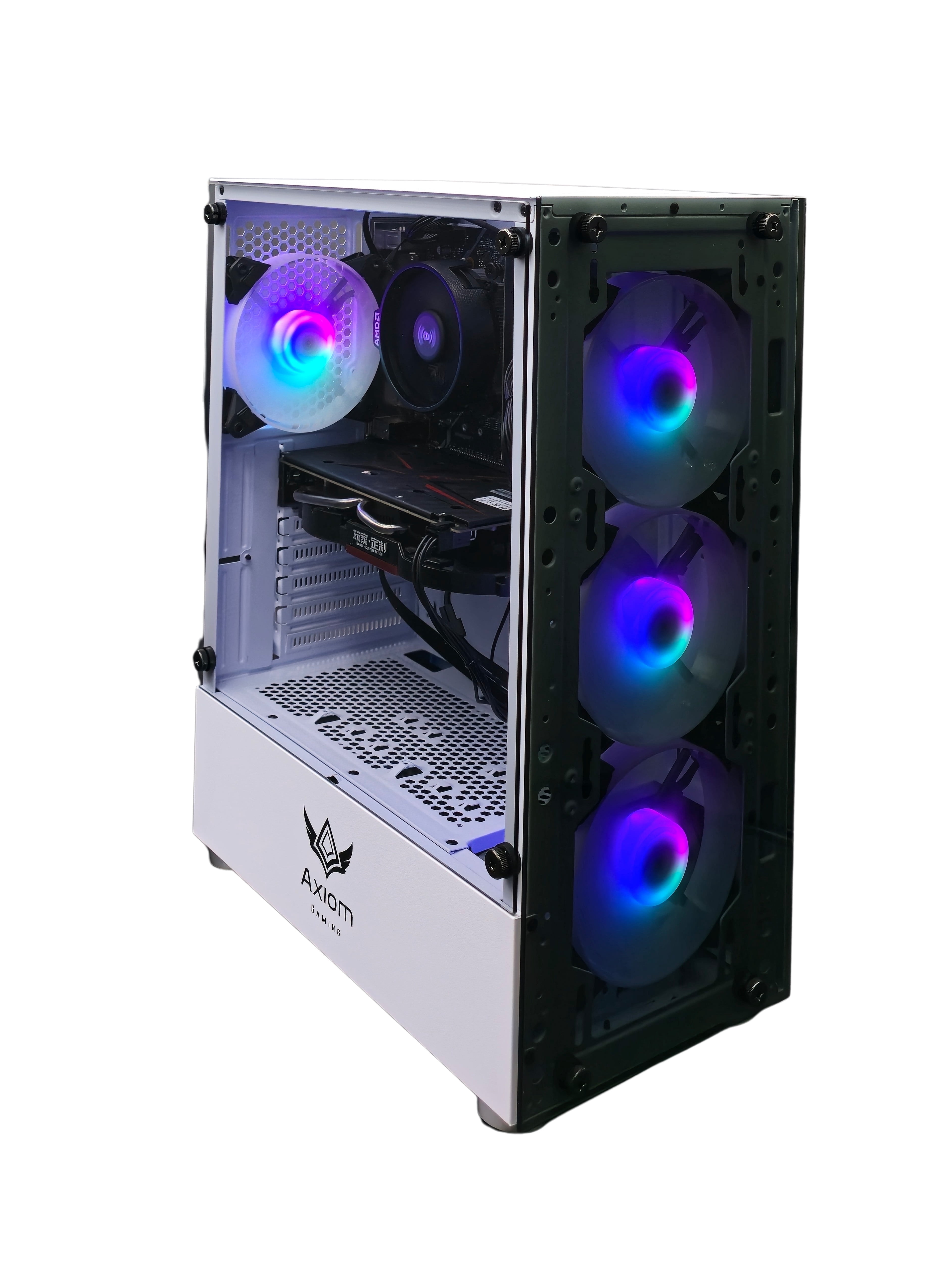 Axiom Gaming PC Desktop, White Specter, AMD Ryzen 5, 16GB RAM, 512GB ...
