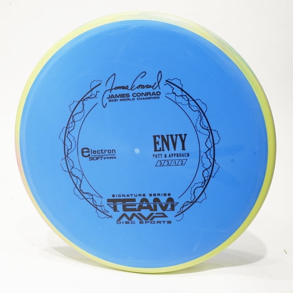 Axiom James Conrad Electron Soft Envy - Signature Series Disc Golf Putter & Approach Disc, Pick Your Disc 172g Blue w/ Swirly Green Rim