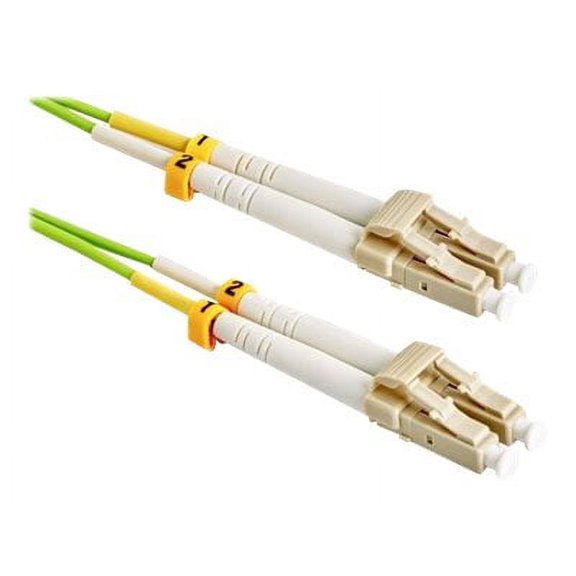Axiom - Network cable - LC/UPC multi-mode (M) to LC/UPC multi-mode (M) - 3 m - 0.1 in - fiber optic - 50 / 125 micron - OM5 - riser - lime green
