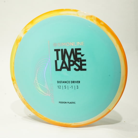 Axiom SimonLine Fission Time-Lapse Disc Golf Distance Driver, Pick Your Disc 156g Light Blue w/ Swirly Orange Rim