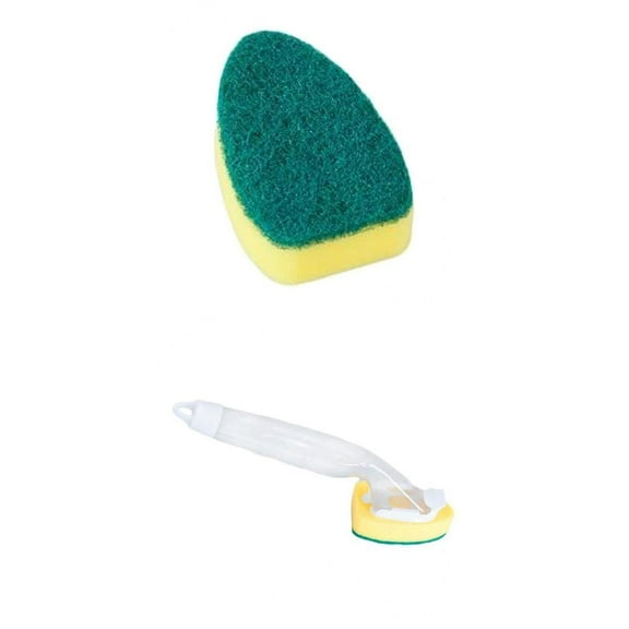 Axioma 1 Dish Wands with 1 Refill Replacement Heads Scouring Scrub Brush Reusable Dish