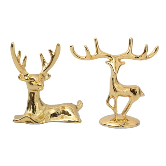 Axioma 1 Pair Deer Sculpture Couple Deer Statue Collection Animal Figurines for Desktop 5x5.5cm 6.5x6cm