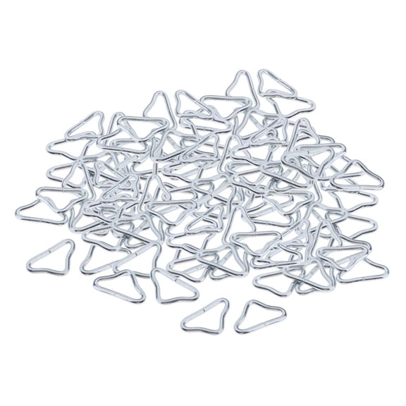 Axioma 100pcs 1.5" Metal Triangle Rings Buckle V-rings for Straps Trampoline Supplies