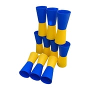 Axioma 10Pcs Flip Cups Reversed Cups Speed Agility Exercise for Indoor Activity Festive Blue Yellow