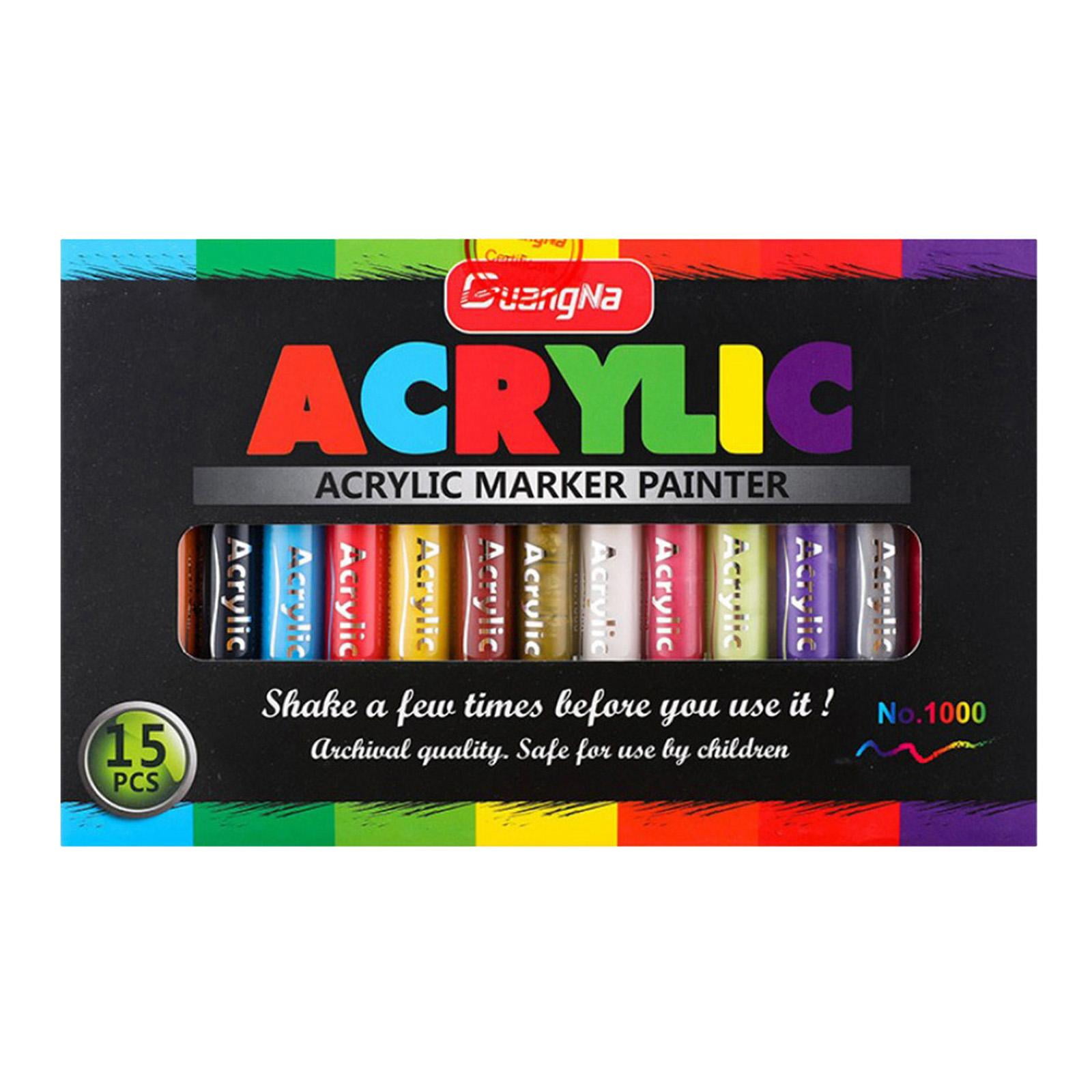 Axioma 12/15/24/36pcs Acrylic Paint Pens for Rock Painting, Stone, Ceramic, Wine Glass, 15pcs