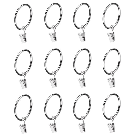 Axioma 12Pcs Curtain Rings with Clip with Eyelet Accessories for Valance Drape - 4.0mm45mm