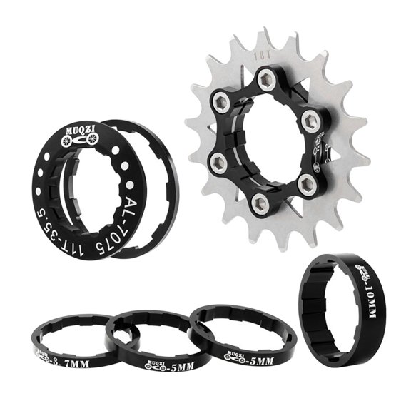 Axioma 18T Single Speed Cassette Spacers Aluminum Alloy Conversion Kit Sprocket Adapter Black