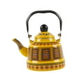 thumbnail image 1 of Axioma 2.5L Tea Coffee Pot Decorative Chinese Retro Enamel Boil Kettle Bell Antique for Yellow, 1 of 9