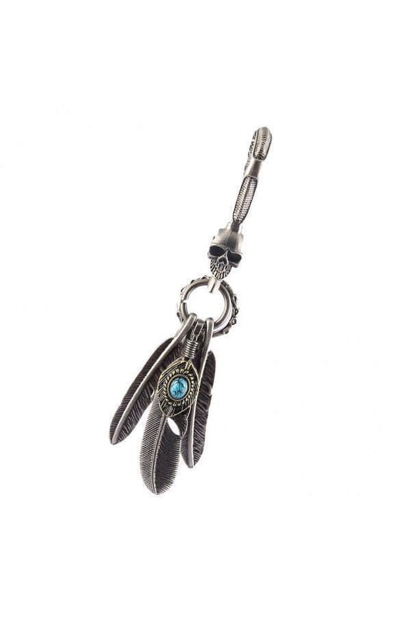 2-5pack Retro Boho Cool Turquoise Punk Rock Keychain Skull Lobster Claw 2 Pcs