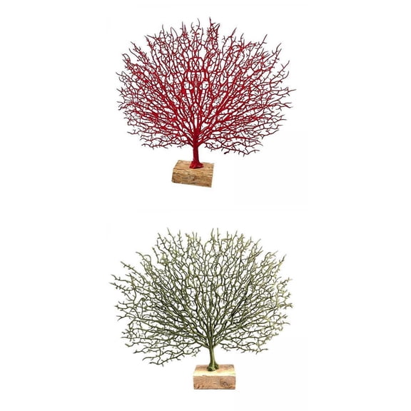 Axioma 2 PCS Plastic Coral Sculpture Tabletop Ornament Decor Tabletop