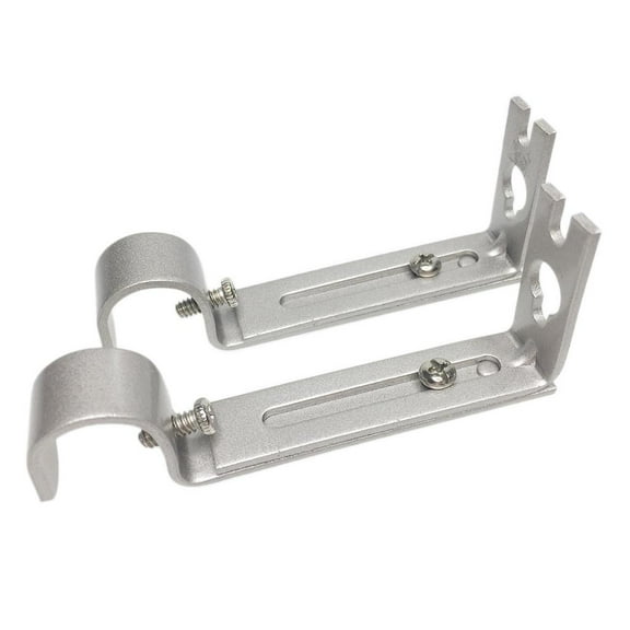 Axioma 2 Pack Adjustable And Sturdy Metal Window Curtain Rod Support Brackets, Suitable Silver