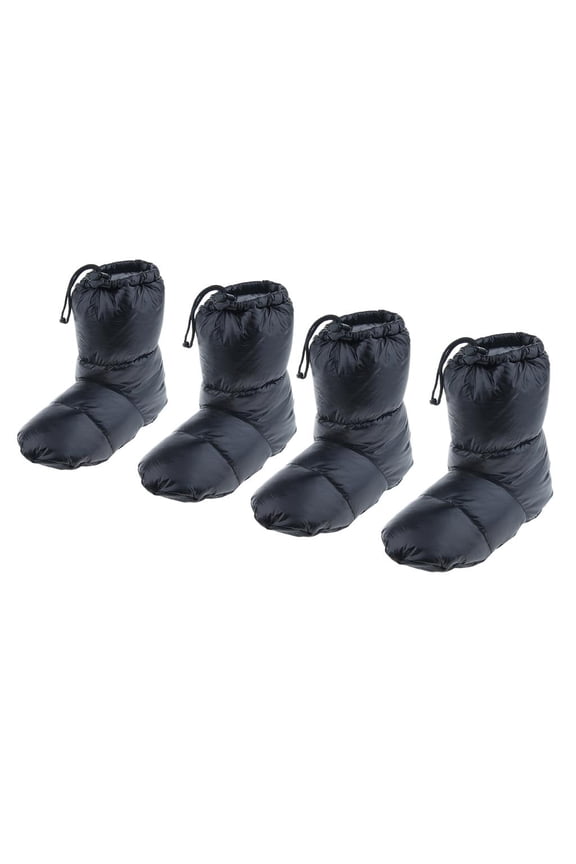 2 Pairs Down Slippers - Warm Socks Lightweight for Women,Men, Camping Hiking Sleep Socks - indoor and outdoor Packable Comfortable socks Black XL