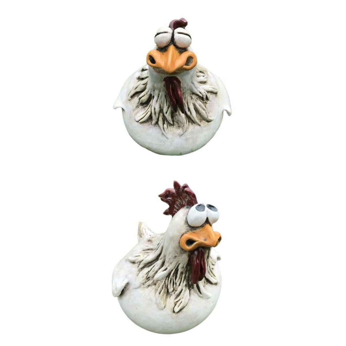 Axioma 2 Piece Chicken Garden Statue Decoration Hen Figurines Garden Yard Art Decor