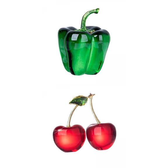 Axioma 2 Pieces Creative Simulation Crystal Simulation Fruit Sculptures Art Figurines