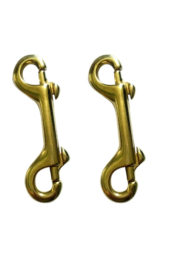 2 Pieces Double End Clip Snap Hook Brass Heavy Duty for Luggage Strap Keychain