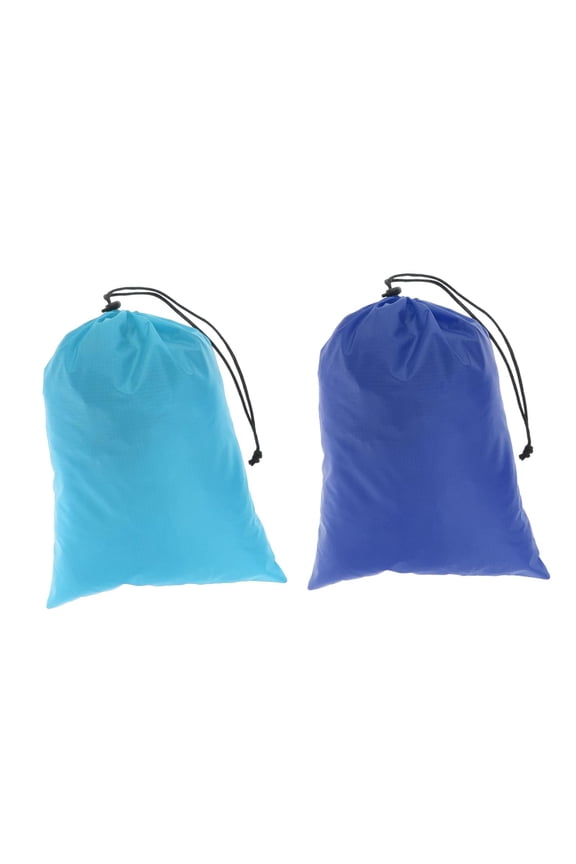 2 Pieces Outdoor Fishing Beach Swimming Boating Canoe Waterproof Drawstring Bags Blue Light Blue