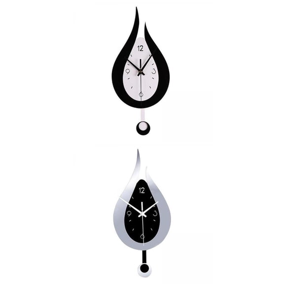 Axioma 2 Sets Modern Pendulum Kitchen Wall Clocks Batteries Operated Decorative Clock