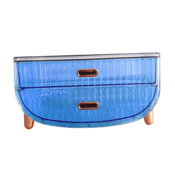 Axioma 2 Tiers Make up Case Lipstick Rack Makeup Organizer Large Capacity Makeup Holder Blue