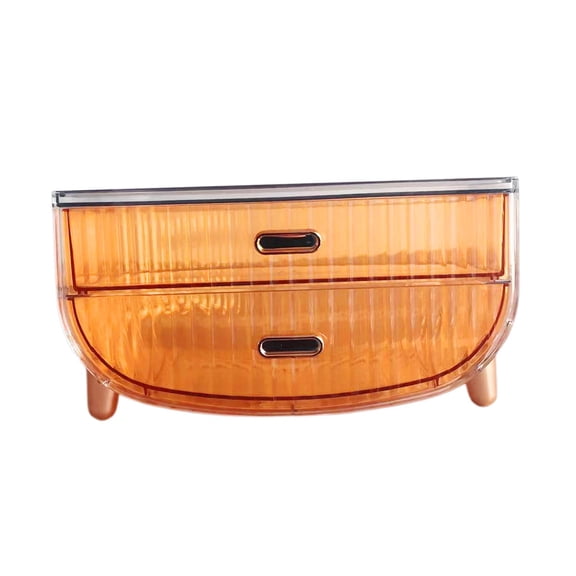 Axioma 2 Tiers Make up Case Lipstick Rack Makeup Organizer Large Capacity Makeup Holder Orange
