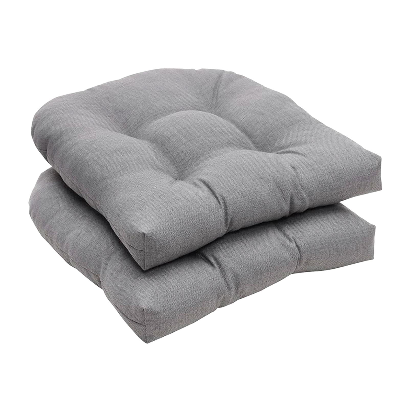 Axioma 2 Tufted Pad Wicker Seat Cushion Round Back Outdoor/Indoor Patio Furniture Chair Light Gray