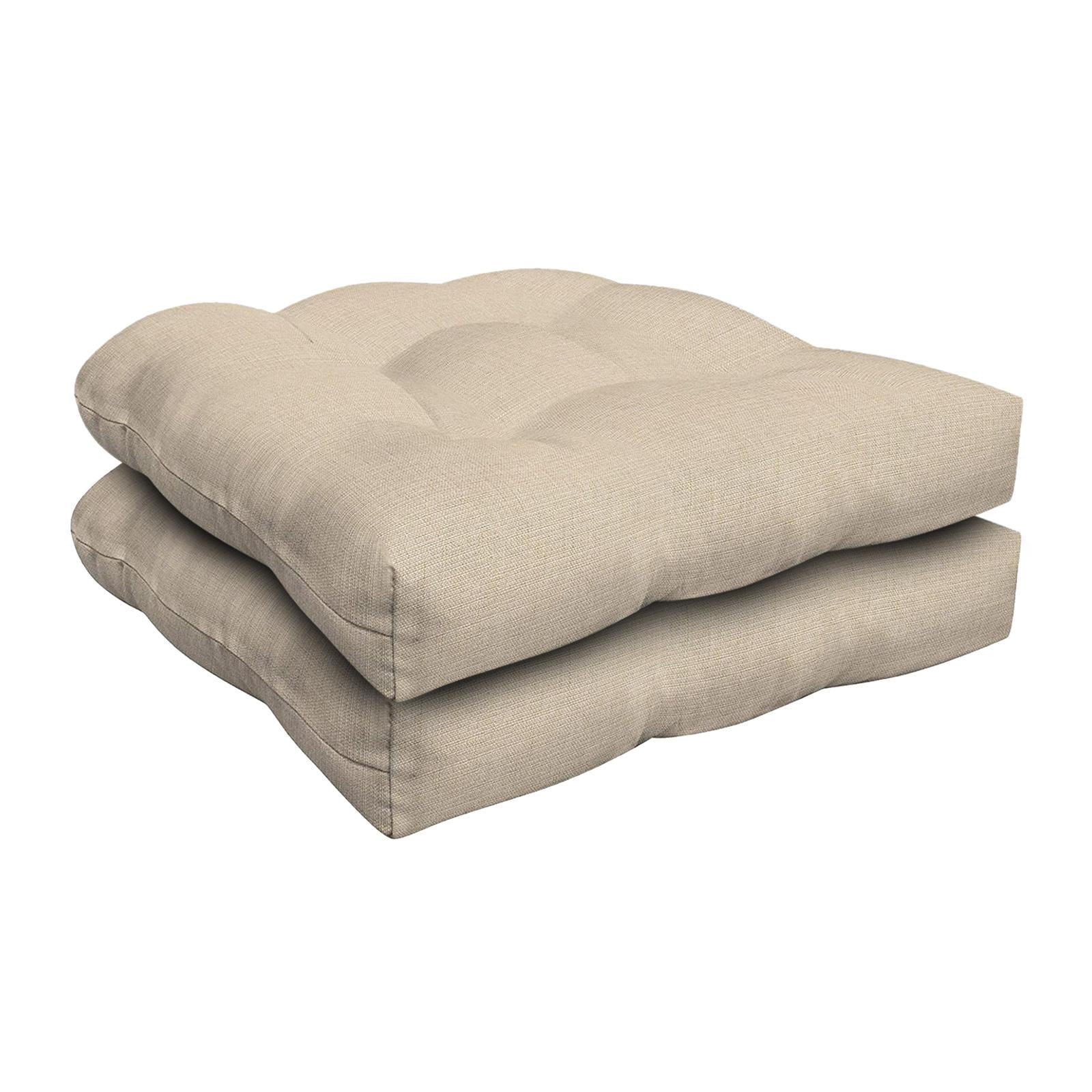 Axioma 2 Tufted Pad Wicker Seat Cushion Round Back Outdoor/Indoor Patio Furniture Chair Light Khaki