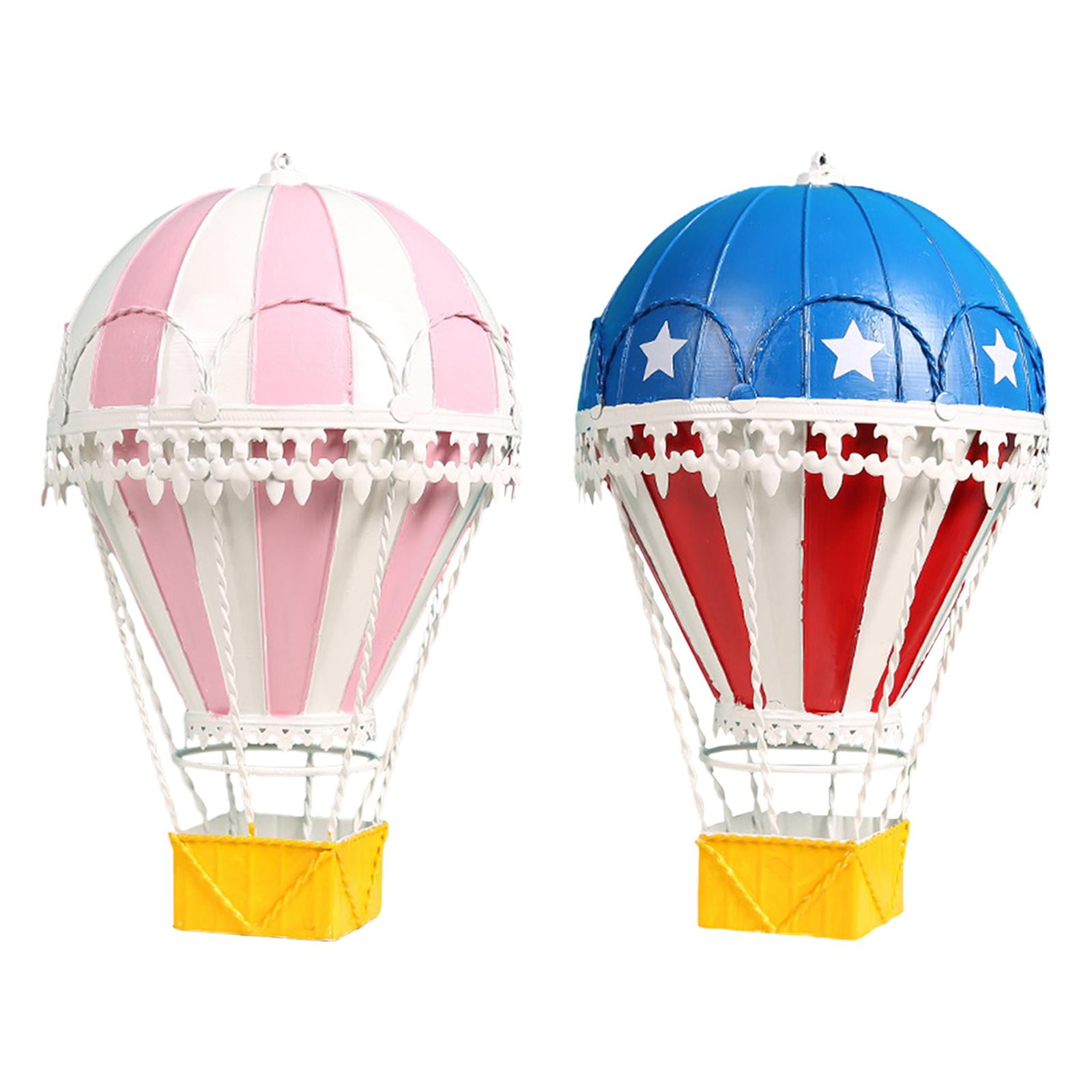 Axioma 2 pieces Iron Retro Style Hot Air Balloon Ornament Wall Hanging ...