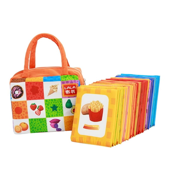 Axioma 26Pcs Fun Early Developing Learn Cloth Card Toy Set with Packed Bag - Resist to 2 Food and Color
