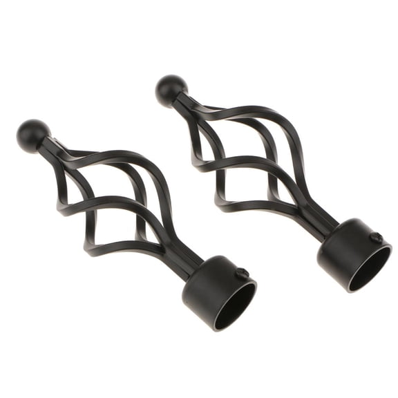 Axioma 2Pcs Curtain Rod Ends Drapery Pole Head For Dia. 28mm Rod - 2 TwistBlack