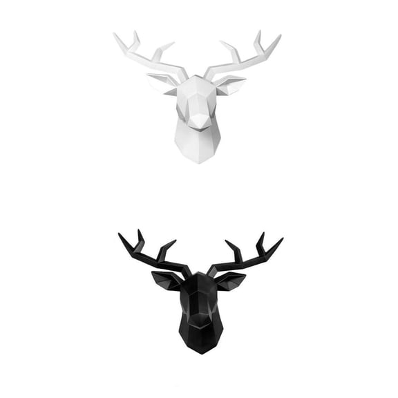 Axioma 2Pcs Deer Head Wall Decor Animal Modern Hanging Stag Statue Decoration Art
