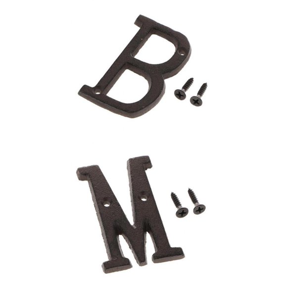 Axioma 2Pcs Door Letters Creative DIY Cast Address Bedroom Wall Mounted Letters with B M