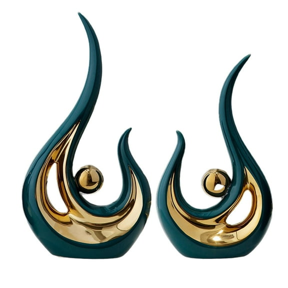 Axioma 2Pcs Modern Ceramic Statue Abstract Art Crafts Ornament Sculpture for Decorative
