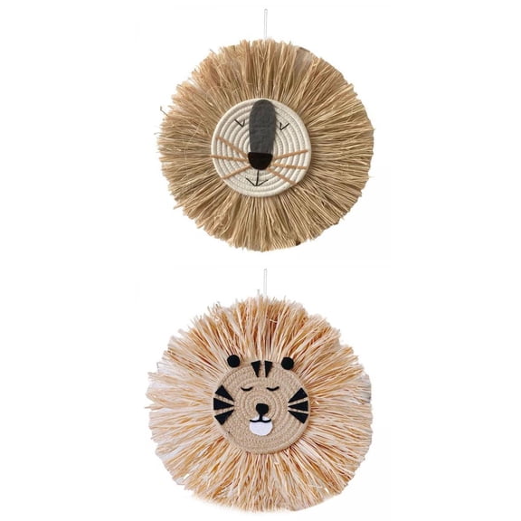 Axioma 2Pcs Straw Wall Hanging Decor Tapestry W/ Rope for Housewarming Kitchen Home