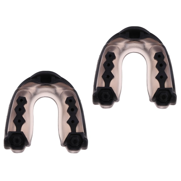 Axioma 2pcs Gum Mouth Guard Kick Boxing Thai Muay Rugby Teeth Brace Protector Black