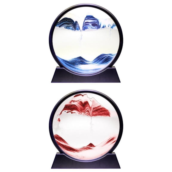Axioma 2pcs Moving Sands Art Pictures Round Dynamic Flowing Sand Home Desktop Decor