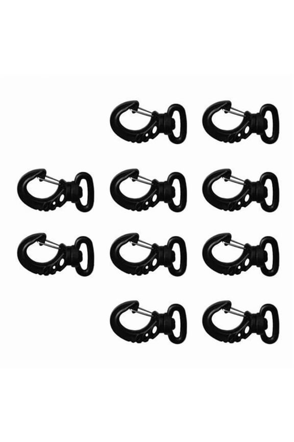 2x 10 Pieces Durable Plastic Swivel Snap Hook Clip for Backpack Webbing Belt Strap Buckle Keychain