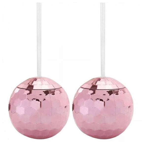 Axioma 2x 2 Pieces 20oz Disco Ball Cup Party Supplies with Lid And Straw for Beverage