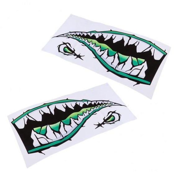 Axioma 2x 2 Shark Mouth Decals Sticker for Kayak Fishing Dinghy Boat Surfboard