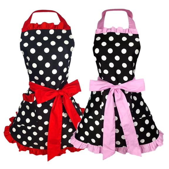 Axioma 2x Chic Housewife Kitchen Apron w/ Pocket Cooking Bowknot Restaurant Helper