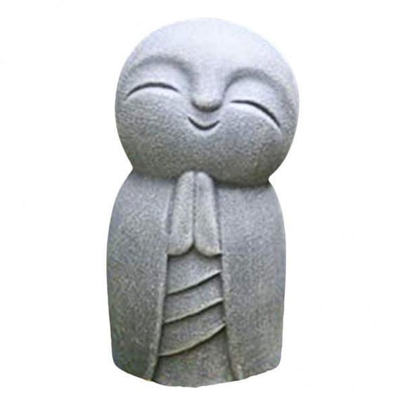 Axioma 2x Eastern Enlightenment Jizo Monks Smiling And Praying Statue, Jizo Statue The