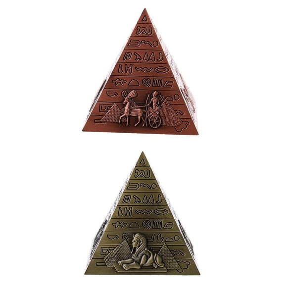 Axioma 2x Metal Rchitecture Pyramid Statue Collectible Handicrafts Sculptures Decor