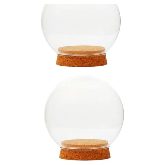 Axioma 2xDia 12cm Tabletop Glass Cover Display Cloche Jar Dome DIY Micro Landscape 2pcs
