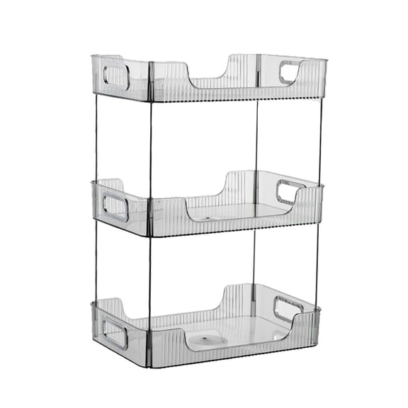 Axioma 3 Tier Cosmetic Storage Box Organizer Shelf Cosmetic Perfume Makeup Display with Gray