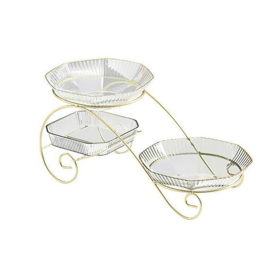 Axioma 3 Tier Fruit Snack Serving Plate Storage Container Caddy Serving Platter Dessert White
