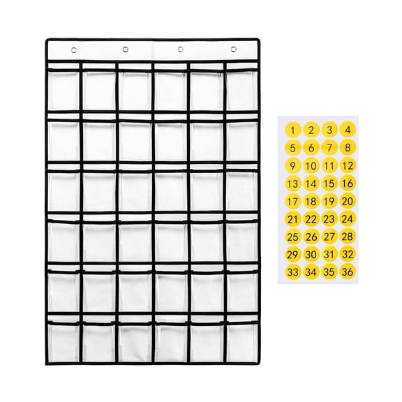 Axioma 36 Classroom Pocket Charts for Cellphones and Calculators Holder Wall Door Mount White