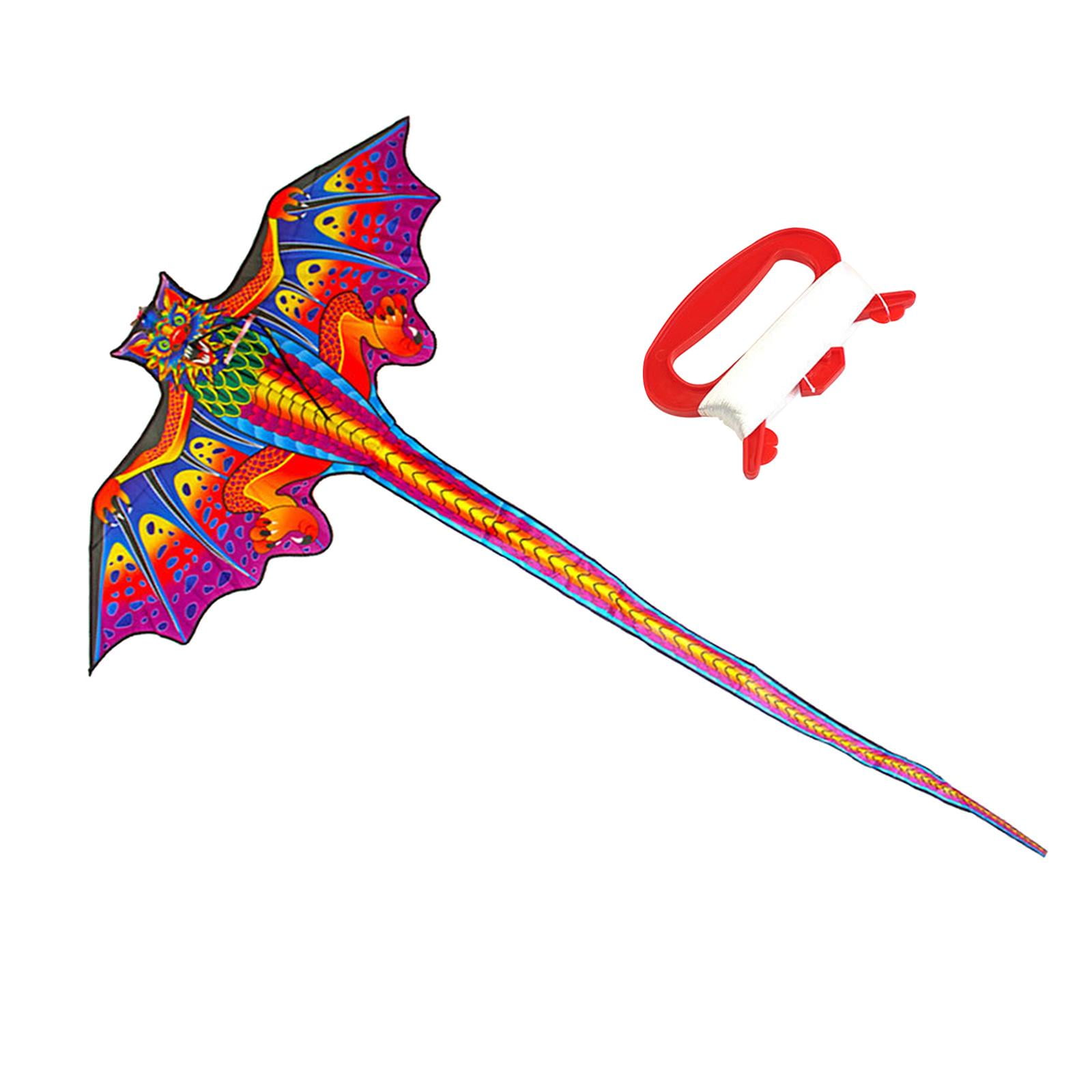 Axioma 3D Dragon Kite Large Animal Huge Wingspan for Kids Adults with Flying Tools Long Red and 100m Line
