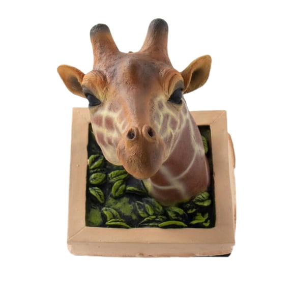 Axioma 3D Giraffe Head Wall Sculpture, Art Crafts Wall Decoration Wildlife Animal Head Wall Statue Decor for Coffee Bar Garden Statue Corridor Wall Artwork