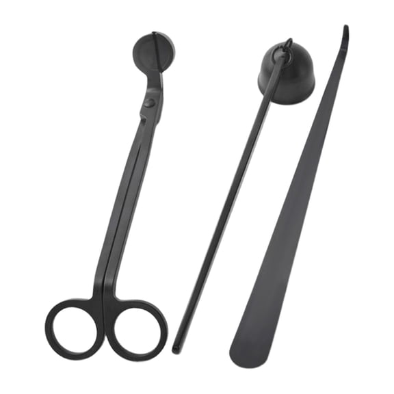 Axioma 3Pcs Candle Accessory Set Candle Gift Candle Wick Cutter Stainless Steel for Day NEW Black