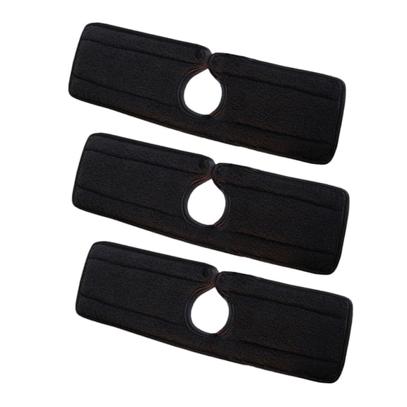 Axioma 3Pcs Kitchen Faucet Absorbent Pads Bathroom with Buttons Drip Catcher Dish Drying Reusable RV Keey Neat Stains Prevent Countertop Protector Black Small